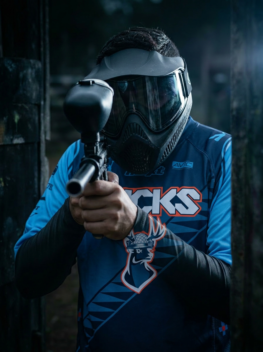 Player Three paintball player